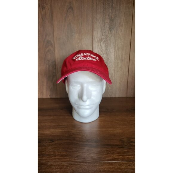 Universal Studios Big Script Spell Out Cap Adult Adjustable Strap Red Hat - Picture 1 of 7